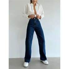 Beeke Le Lis Salaş Ekstra Yüksek Bel Likralı Wide Leg Jean Palazzo Kot Pantolonjean