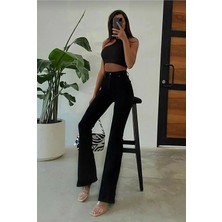 Beeke Star Towerall Ispanyol Siyah Renk Solmaz Flare Jeans S.i.m.s.i.y.a.h Rahat Kesim