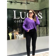 Beeke Siyah Renk Likralı Mom Jean