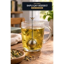 Viracasa Saplı Top Hazneli Bitki Çayı Demleme Süzgeci Paslanmaz Çelik 5 cm Basmalı