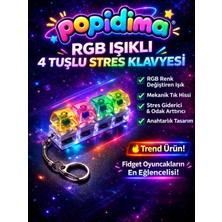 Popidima 4 Tuşlu Rgb Işıklı Mekanik Klavye Anahtarlık – Fidget Stres Oyuncağı