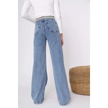 Beeke Marina Salaş Yüksek Bel Likralı Salaş Paça Denim Kot Pantolon Jeann