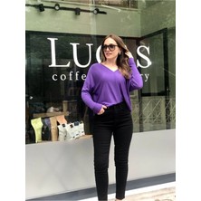 Beeke Siyah Renk Likralı Mom Jean