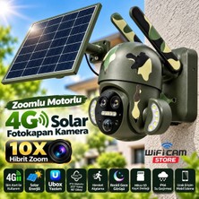 Sim Kart Ile Çalışan Motorlu Dönebilen Solar Panelli 4g Fotokapan Kamera Sd Kart Hediye