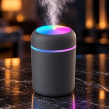 CoverZone Mini USB Hava Nemlendirici 300 ml Ultrasonik Soğuk Buhar Makinesi 7 Renk LED Gece Işıklı 2 Buhar Modlu Sessiz Masaüstü Nemlendirici, DQ-107