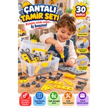 Open City Çantalı Tamir Seti 30 Parça Çocuk Oyuncak Alet Çantası Çekiç Tornavida Pense Eğitici Usta Seti Oyunu
