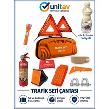 Unitav Turuncu Eva Çantalı Trafik ve Ilkyardım Seti Tüvtürk Uyumlu