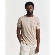 Gant Erkek Bej Regular Fit Bisiklet Yaka T-Shirt
