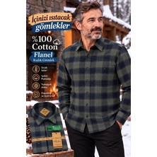 Eren Style Flanel Kışlık Pamuklu Tek Cepli Düğmeli Yaka Gömlek (Regular Kalıp)