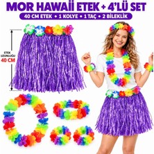 Bezos Professional Luau Aloha Mor Hawaii Etek 40 cm ve 4’lü Hawaii Seti