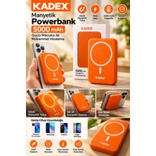 Kadex 5000 Mah Manyetik Powerbank – Mıknatıslı Kablosuz Şarj – Kompakt Taşınabilir Şarj Cihazı Magsafe