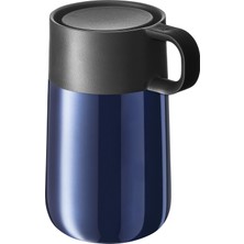 Happy Trend Impulse Travel Mug Termos Bardak, 300 Ml, Paslanmaz Çelik, Otomatik Kapaklı, 360° Içim Özellikli, Seyahat Kahve Bardağı, Içecekleri 6 Saat Sıcak ve 12 Saat Soğuk Tutar, Mavi