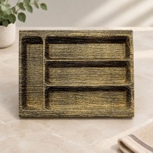 sbodurhome Ahşap Desenli 4 Bölme Ankastre Kaşıklık