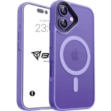Happy Trend iPhone 17 Için Kılıf Kamera Korumalı Magsafe Ile Uyumlu Kablosuz Şarj Özellikli Mat Şeffaf Renkli Telefon Kılıfı (Mor)
