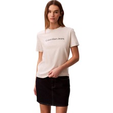 Happy Trend A- Inst Logo Classıc Tee Ss T-Shirt Kadın
