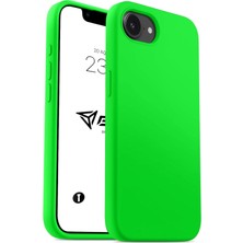 Happy Trend iPhone 17E / 16E Ile Uyumlu Kılıf Ince ve Dayanıklı Sıvı Silikon 3 Katmanlı Tam Kaplamalı Şık Yumuşak Jel Hissi Yüksek Kalite Kauçuk Telefon Kılıfı (Fosfor Yeşil)