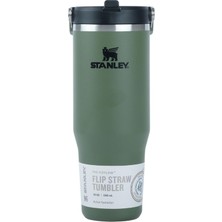 Happy Trend Iceflow Flip Straw Tumbler Pipetli Termos Bardak, 0.89 Litre, Haki (Dried Pine)