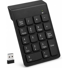 Happy Trend USB Kablosuz Numerik Klavye Keypad, USB Alıcılı Sayısal Tuş Takımı, Pc Laptop Notebook Için Kablosuz Numpad, Ev Ofis Muhasebe Excel Veri Girişi Kullanımına Uygun
