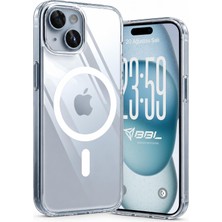 Happy Trend iPhone 15 Plus Için Kılıf Magsafe Ile Uyumlu Şeffaf Sert Kristal Mika Sararmaz Telefon Kılıfı