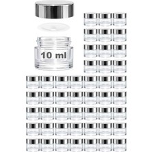 Happy Trend Mini Şeffaf Cam Kavanoz, 10 ml Hacimli, Sızdırmaz Aynalı Kapaklı, Krem ve Kozmetik Saklama Kutusu, Lip Balm 48 Adet