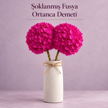 Bontia Şoklanmış Fuşya Ortanca Demeti – Uzun Ömürlü, Bakım Gerektirmeyen Dekoratif Hediye