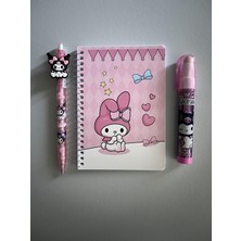 Gülümse Gel My Melody Kırtasiye Seti Not Defteri Silgi Versatil Kalem Kuromi Okul Set Defter