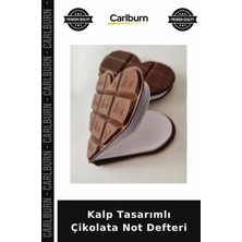 Carlburn Özel Üretim Hediyelik Tatlı Sıra Dışı Kişisel Şık Kalp Tasarımlı Çikolata Not Defteri