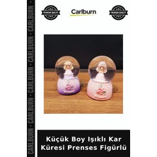 Carlburn Özel Üretim Cam Dekoratif Hediye Masaüstü Küçük Boy Işıklı Kar Küresi Prenses Figürlü