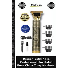 Carlburn Özel Üretim Dragon Çelik Kasa Saç Sakal Ense Çizim Tüm Vücut Tüyü Lazer Öncesi Tıraş Makinesi