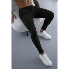 Erkek Fitilli Slim Fit Jogger Pantolon/ Erkek Jakar Kumaş Pantalon
