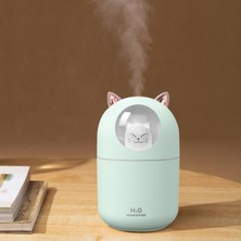 Str Store Mukko Home Sevimli Kedi Tasarımlı Aromaterapi Nemlendirici Hava Nemlendirici Difüzör - USB Bağlantılı,yeşil
