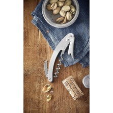 Str Store Clever&more Garson Tirbuşonu, 10 Cm, Cromargan® Yüksek Kaliteli Mat Paslanmaz Çelik, Şişe Açacağı, Kapak Açacağı ve Folyo Kesici, Tüm Mantar Tıpalar Için