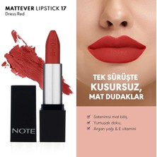 Str Store Cosmetics Mattever Lipstick 17 Dress Red Yarı Mat Saten Bitişli Ruj, Kızıl Kahverengi