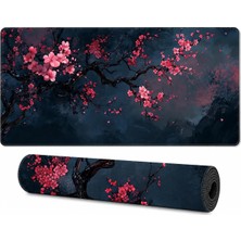 Str Store Zen Xxl Oyuncu Mouse Pad 90X40 cm 3mm Dikişli Kenar Kaymaz Taban Büyük Masaüstü Mouse Pad Gaming Mousepad Ofis ve Çalışma Masası Japon Temalı Sakura Koleksiyonu