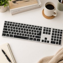 Str Store Magic Keyboard A1243 Uyumlu Klavye Koruyucu Türkçe Q Baskılı Us Uk Ingilizce Enter Tipi Uyumlu Ince Mat Tpu Silikon Kaplama Kolay Tak Çıkar Yıkanabilir Siyah