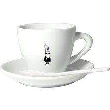 Str Store Cappuccino Kahve Fincanı ve Tabağı - 240ML - Ikonik Bıyıklı Adam Desenli - Porselen