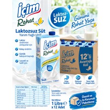 İçim Rahat Laktozsuz Süt 1 Lt x 12 Adet