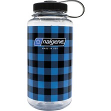 Nalgene 32OZ Wide Mouth Blue Plaid Tritan Suluk