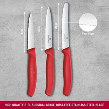 Str Store 6.7111.34C1 Swiss Classic 3lü Bıçak Set, Kırmızı