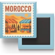 Str Store Buzdolap Magneti Fas Rabat Renkli Posta Pulu Temalı - 9x9 cm