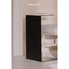 Paledin Design | Corvus C Form Çelik Yan Sehpa Modern Koltuk Yanı Sehpası Siyah 37X30X60 cm