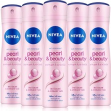 Str Store Kadın Sprey Deodorant Pearl&beauty, 48 Saat Anti-Perspirant Koruma 150ML X5 Adet