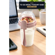 Viracasa To Go Müsli Yoğurt Kabı 600 ml 2 Bölmeli Kaşıklı Taşınabilir Kahvaltı Kabı