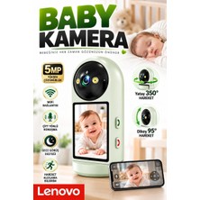 Lenovo C17C 5mp Bebek Kamerası Wifi 2.8 Inç Ekranlı Hareket Takip Gece Görüş Çift Yönlü Ses Ev Güvenlik Kamerası
