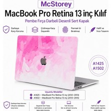 Str Store MacBook Pro 13 Inç Kılıf A1425 A1502 Uyumlu Sert Kapak Hard Case Koruyucu Retina 13 Laptop Kılıfı Soyut Fırça Desenli Çizilmeye Dayanıklı Ince Hafif Koruma Pembe