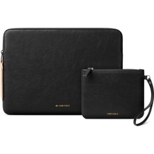 Str Store 33/33.8/14 Inç MacBook Pro ve MacBook Air, Mac Seyahat Kılıfı, Ince Pu Deri Dizüstü Bilgisayar Kılıfı M4/m3/m2/m1 2025-2021, Siyah