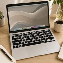 Str Store MacBook Air 11 Inç Klavye Koruyucu | Arapça Baskılı Silikon, Us Enter Uyumlu | A1370 A1465 (2010–2015) Toz ve Sıvı Koruma Siyah