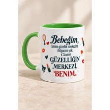 Mor Mürekkep Güzelliğin Merkezi Benim Dalmaçyalı Baskılı Mega Kupa