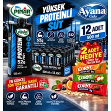 Pınar Laktozsuz Yüksek Proteinli Süt 500 ml x 12 Adet (Hedıyelı)