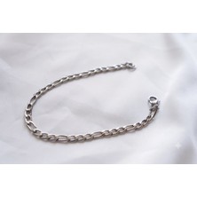 Asd Accessory Figaro 3mm Ince Model Silver Renk Unisex (Kadın/erkek) Çelik Bileklik/ 20CM